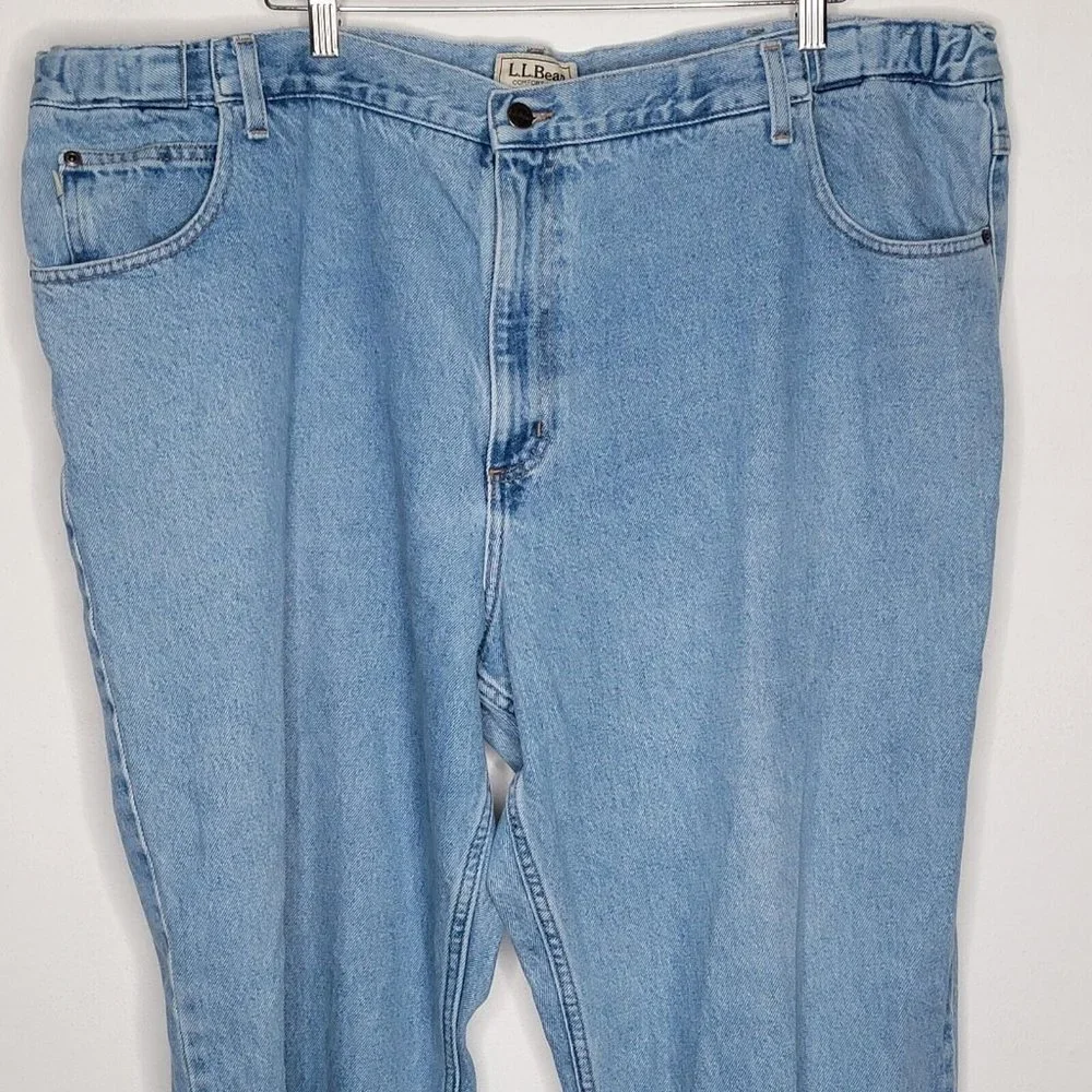 L.L.‎ Bean 46 x 29 Light Wash Blue Men's Straight Leg Denim Jeans